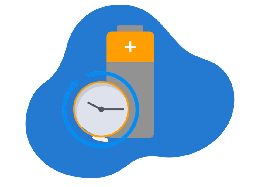 Batterijduur met klok